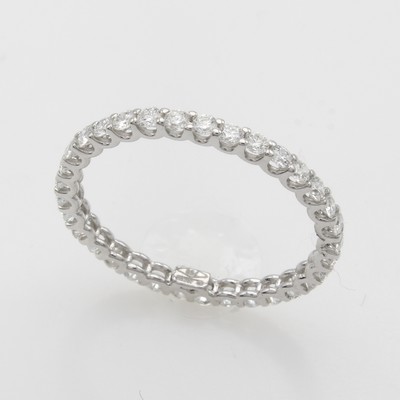 27042216a - Memoryring mit Brillanten, WG 750/000, 33 Brill. zus. ca. 0.69 ct feines Weiß-Weiß/si, ...