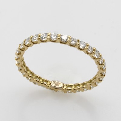 27042218a - Memoryring mit Brillanten, GG 750/000, 29 Brill. zus. ca. 0.76 ct feines Weiß /si-p, RW ...