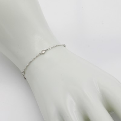27042228a - Armband mit Brillanten, WG 585/000, 5 Brill.zus. ca. 0.20 ct Weiß/si, in L. ca. 17 u. ...