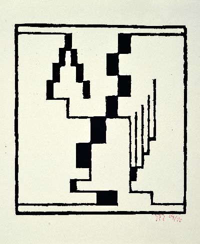 27042283a - Erich Buchholz, 1891-1972, 2 Holzschnitte: Kreis mit Gegenbewegung, rückseitig mit ...