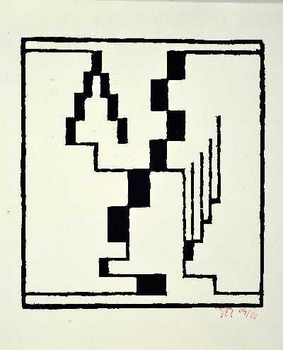 27042283l - Erich Buchholz, 1891-1972, 2 Holzschnitte: Kreis mit Gegenbewegung, rückseitig mit ...