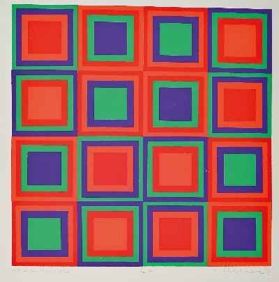 27042284a - Reiner Kallhardt, born in 1933, 5 screen prints, 1x permutation, color screen print from ...