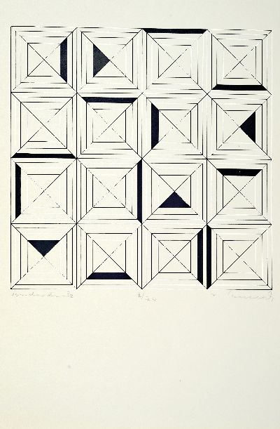 27042284k - Reiner Kallhardt, born in 1933, 5 screen prints, 1x permutation, color screen print from ...
