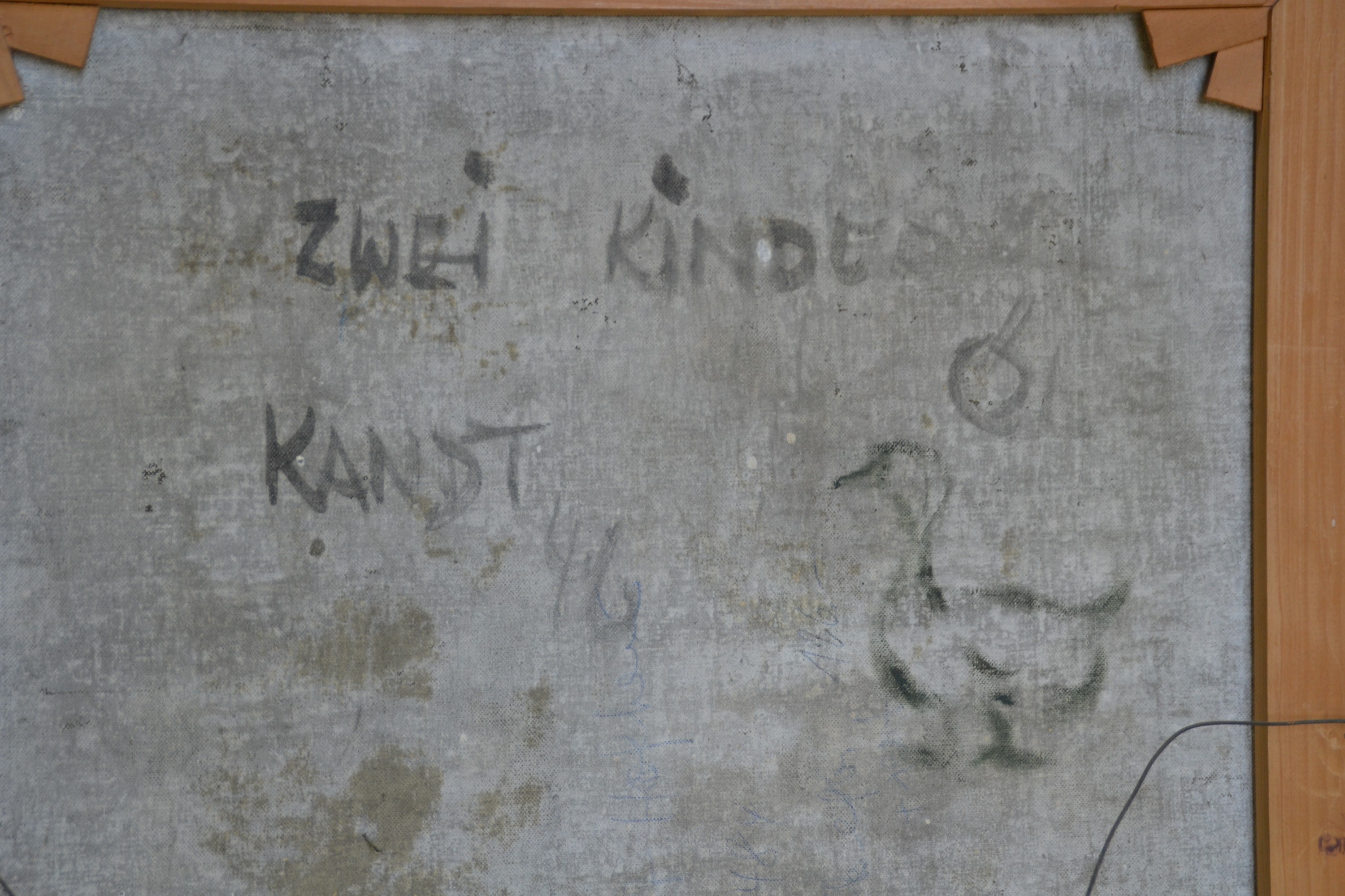 Detail b: Manfred Kandt, 1922 Danzig-1992 Rostock, "Zwei Kinder", 1946, Frühwerk in neusachlichem Duktus, rechts oben signiert und datiert, verso ...