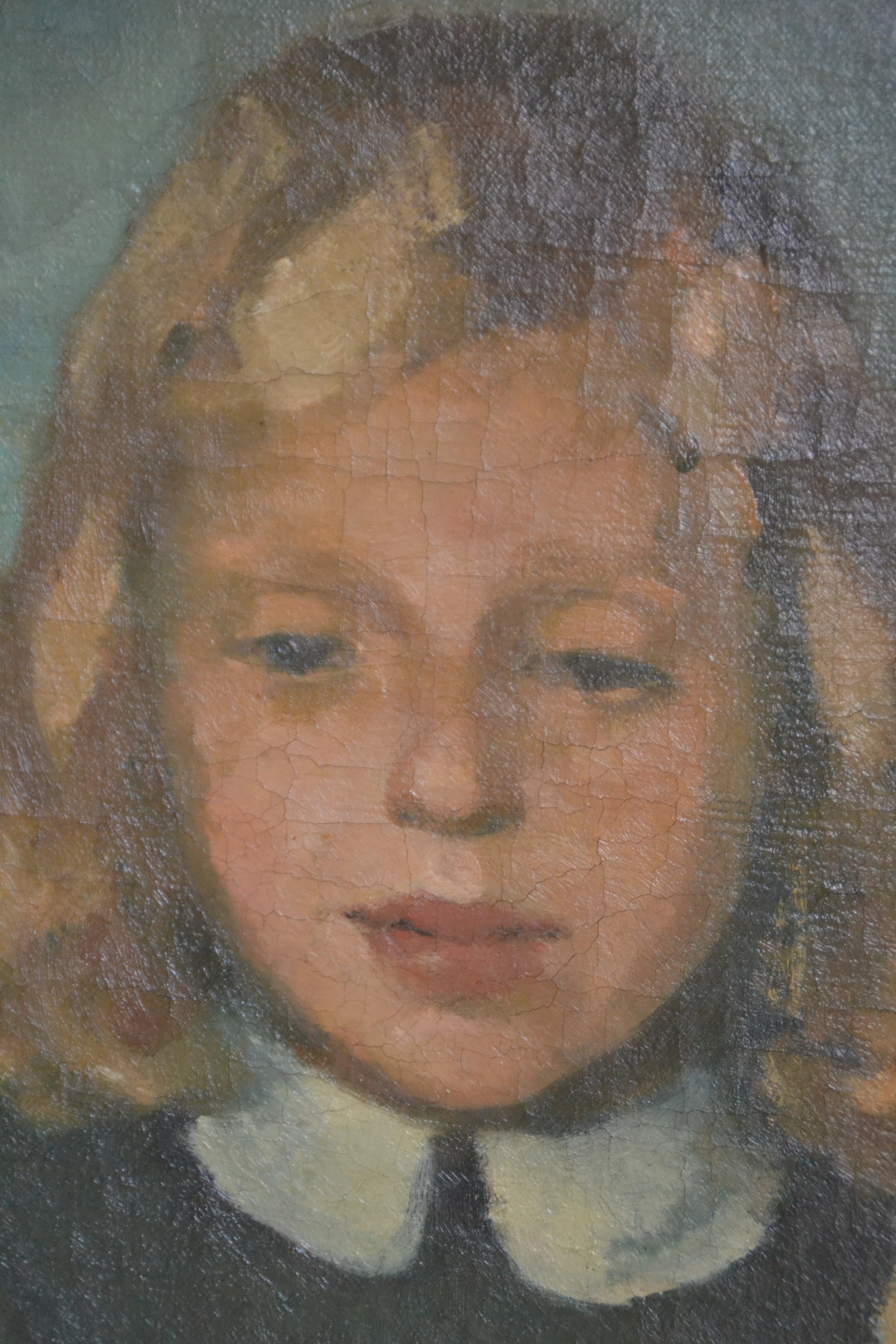 Detail e: Manfred Kandt, 1922 Danzig-1992 Rostock, "Zwei Kinder", 1946, Frühwerk in neusachlichem Duktus, rechts oben signiert und datiert, verso ...