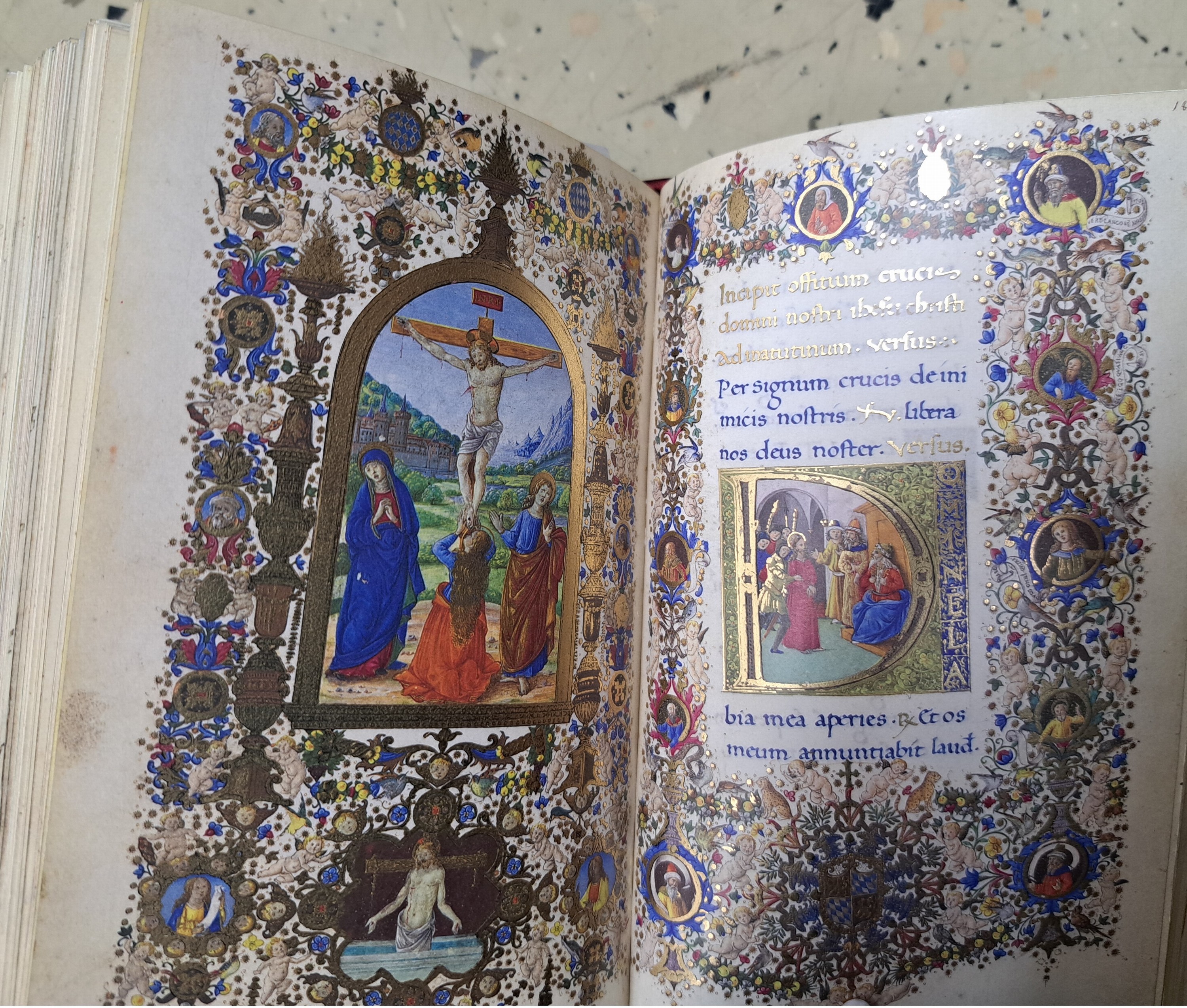 Detail c: Faksimile: Das Gebetbuch Lorenzos de Medici (1485), Coron, Lachen 1991, nach dem Original Clm 23639 der Bayer. Staatsbibliothek München, Ed. ...