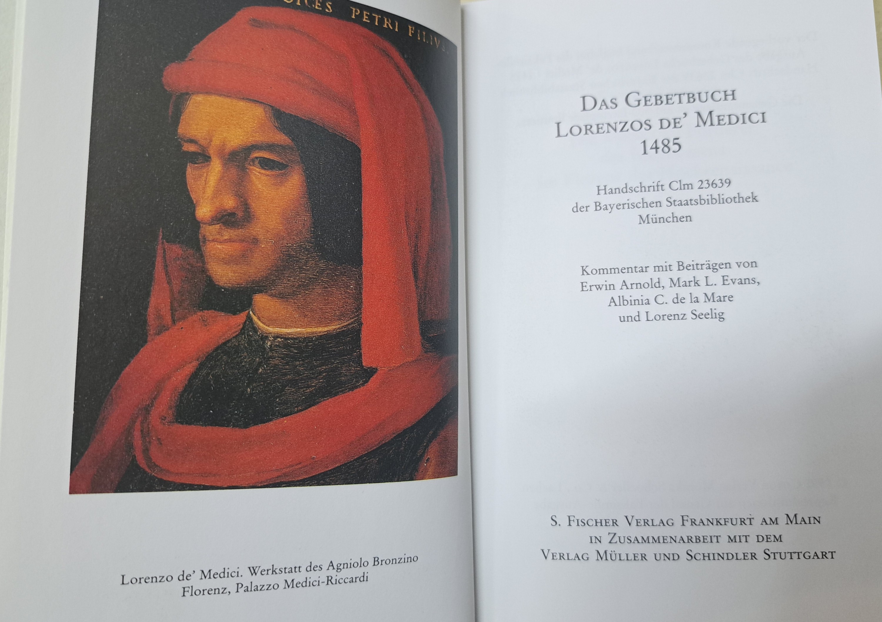 Detail e: Faksimile: Das Gebetbuch Lorenzos de Medici (1485), Coron, Lachen 1991, nach dem Original Clm 23639 der Bayer. Staatsbibliothek München, Ed. ...