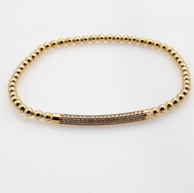 27042358b - Flexibles Kugelarmband mit Brillanten, RG 750/000, Mittelteil bes. m. Brill. zus. ca. ...