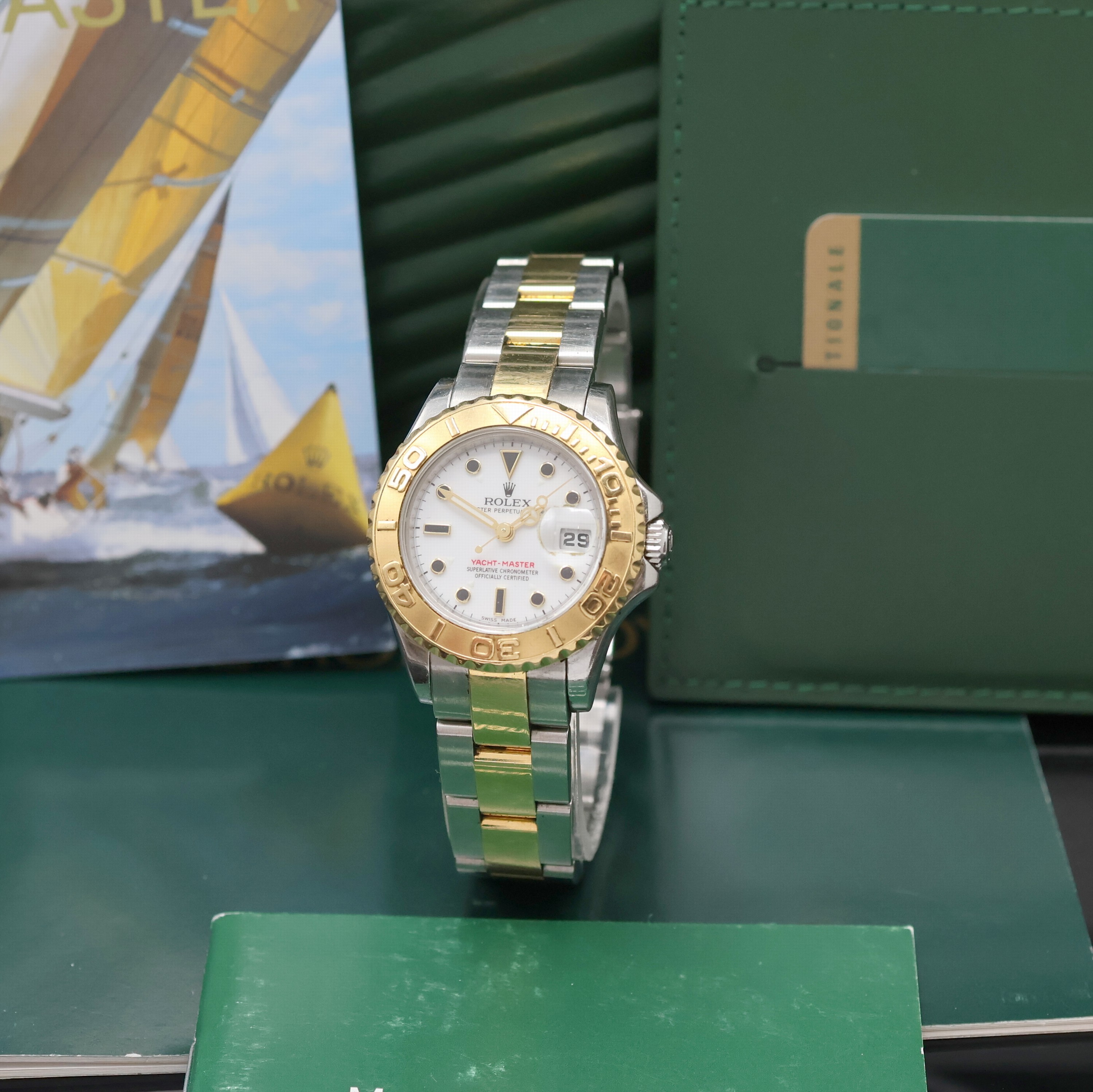 Image 27042514 - ROLEX Oyster Perpetual Date Yacht-Master Damenarmbanduhr Referenz 169623, Schweiz verk. ...