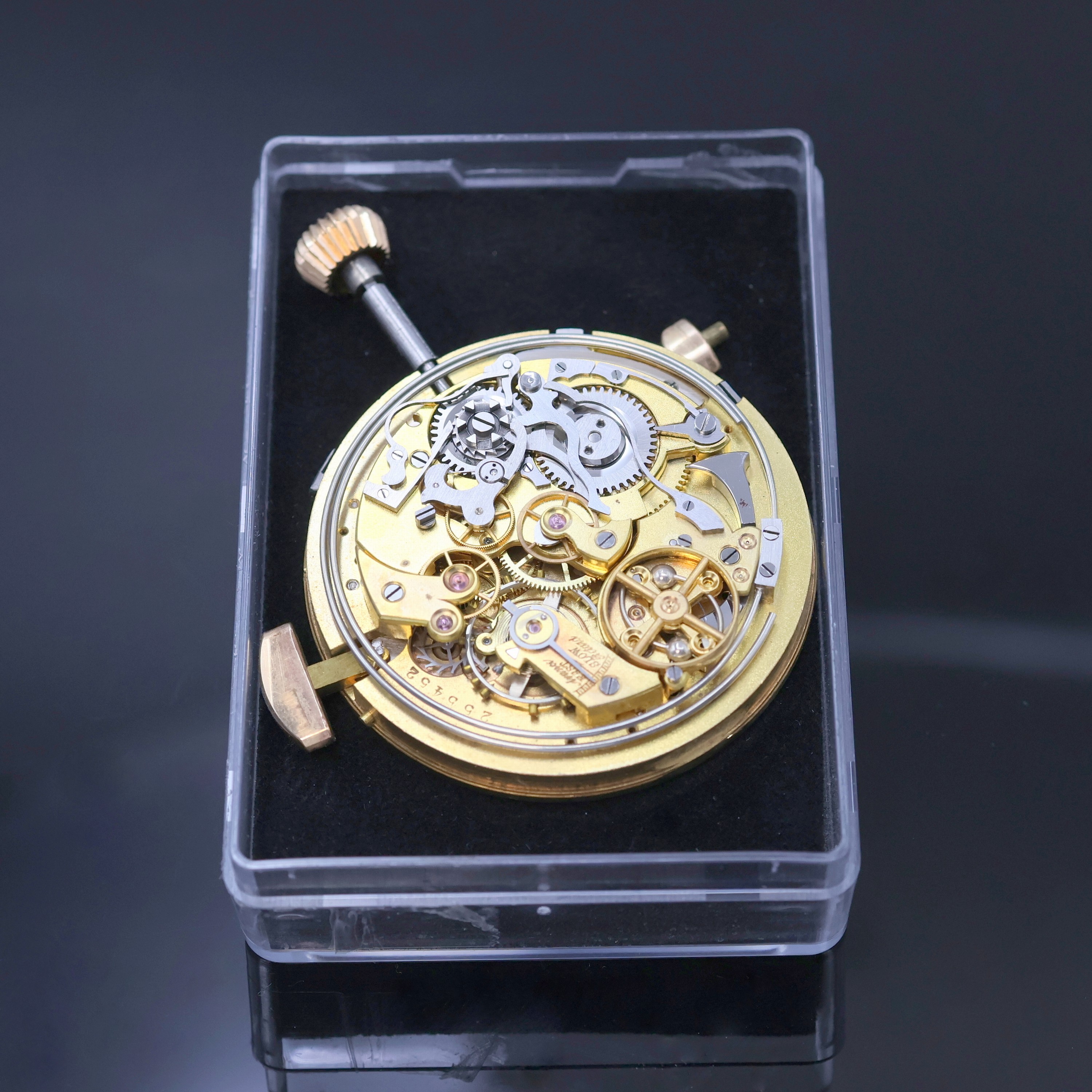 Image 27042522 - Taschenuhrwerk mit Repetition und Schaltradchronograph, Schweiz um 1900, verg. ...