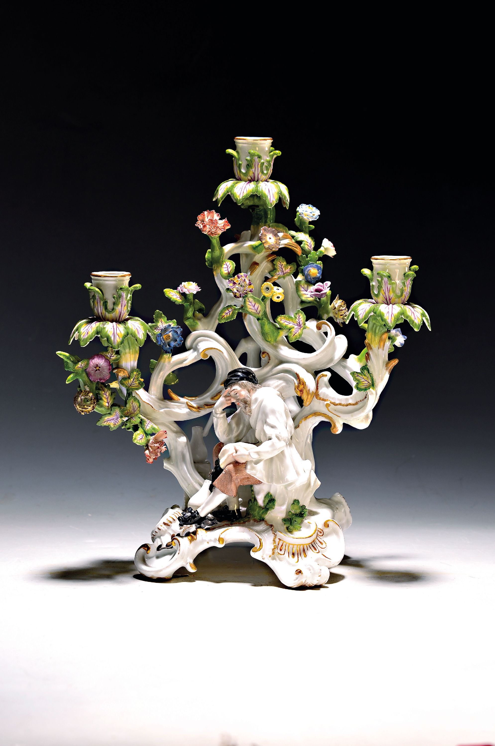 Image 27042537 - Rokokoleuchter, Meissen, um 1745/50, Entwurf J.J. Kaendler, Porzellan, hoher ...