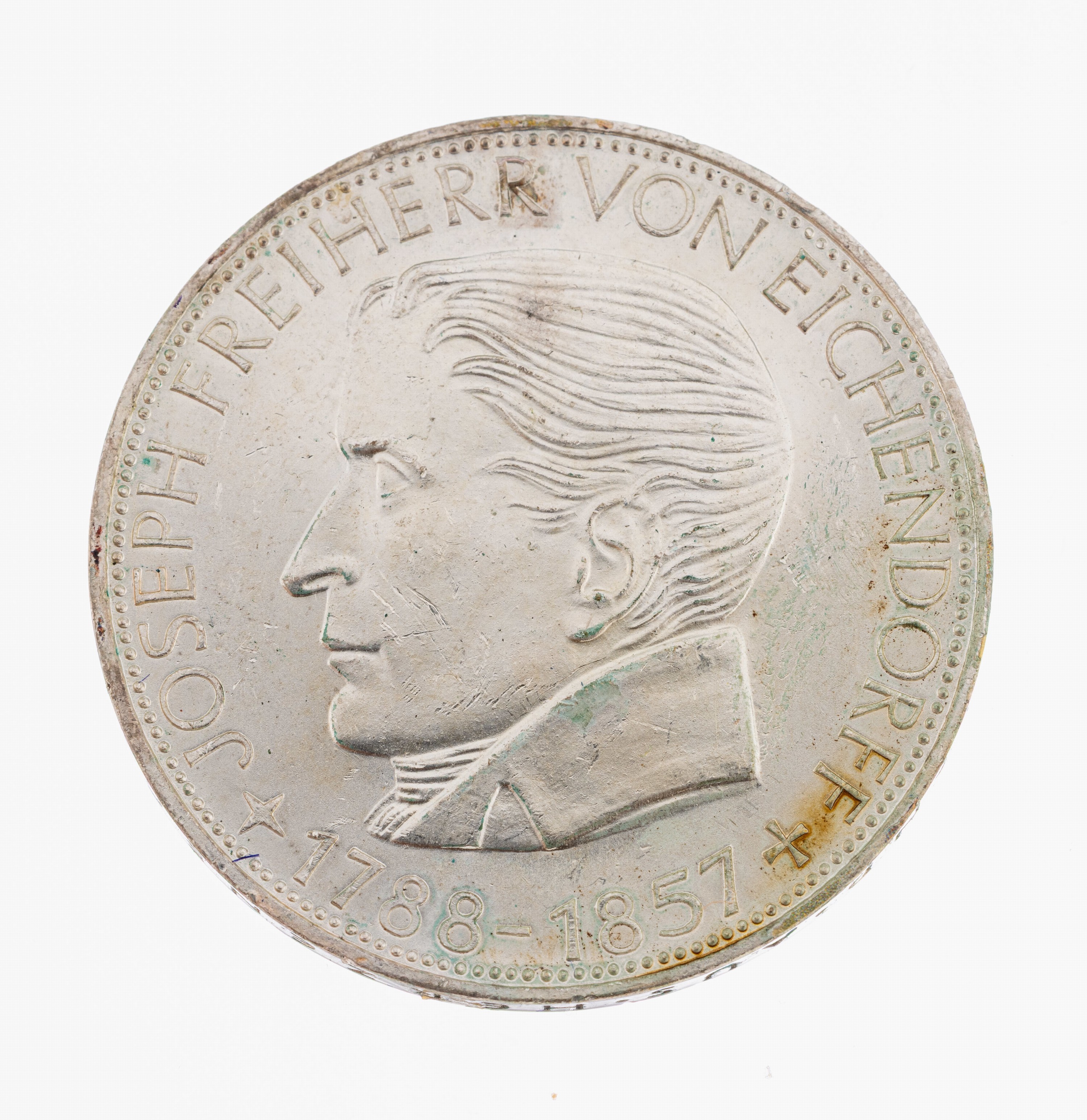 Image 27042599 - Silbermünze, 5 Mark, Deutschland, 1957, Freiherr von Eichendorff
