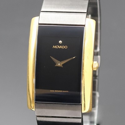 27042516a - MOVADO Museumswatch Referenz 87 c1 420.2, quarz, Schweiz 1990er Jahre, verg. Metallgeh. ...
