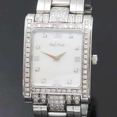 27042528a - PAUL PICOT Armbanduhr mit Diamanten Referenz 5028, Schweiz um 2005, quarz, Edelstahlgeh. ...