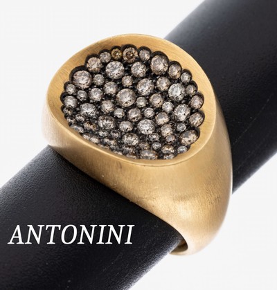 Image 18 kt Gold ANTONINI MATERA Brillant-Ring, GG 750/000, sat., Brillanten zus. ca. 0.86 ct ...