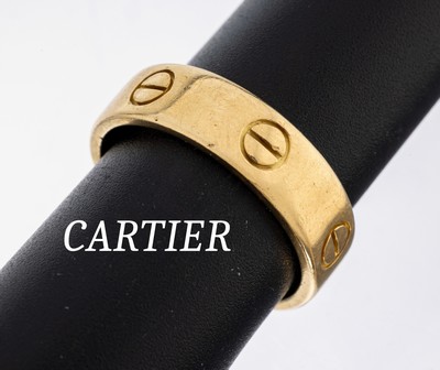 Image 18 kt Gold CARTIER Ring Love, GG 750/000, sign. und num., pers. Inschrift, RW 60, total ...