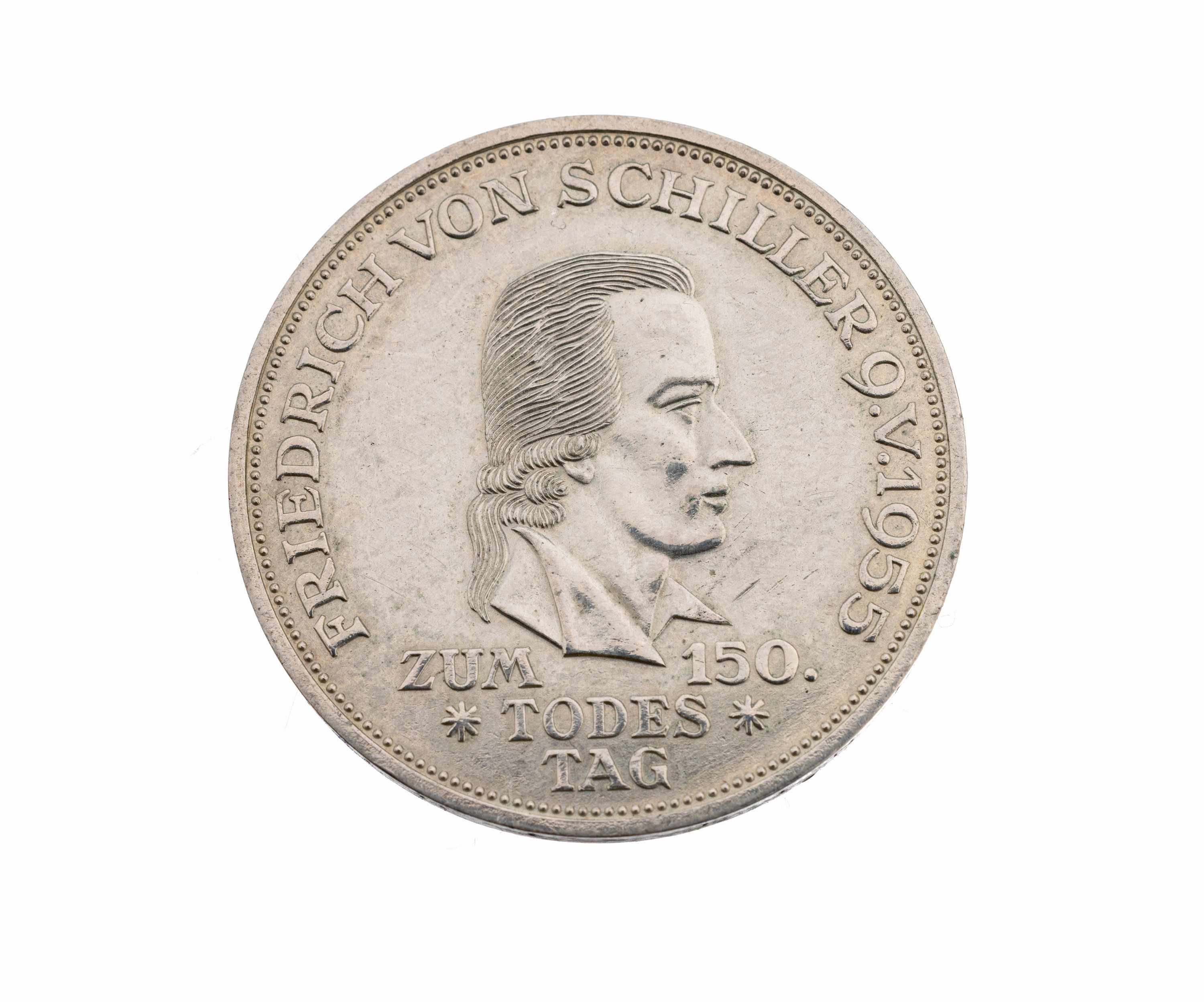 Image 27042601 - Silver coin, 5 Mark, Germany 1955, 150. anniversary of the death Friedrich Schiller