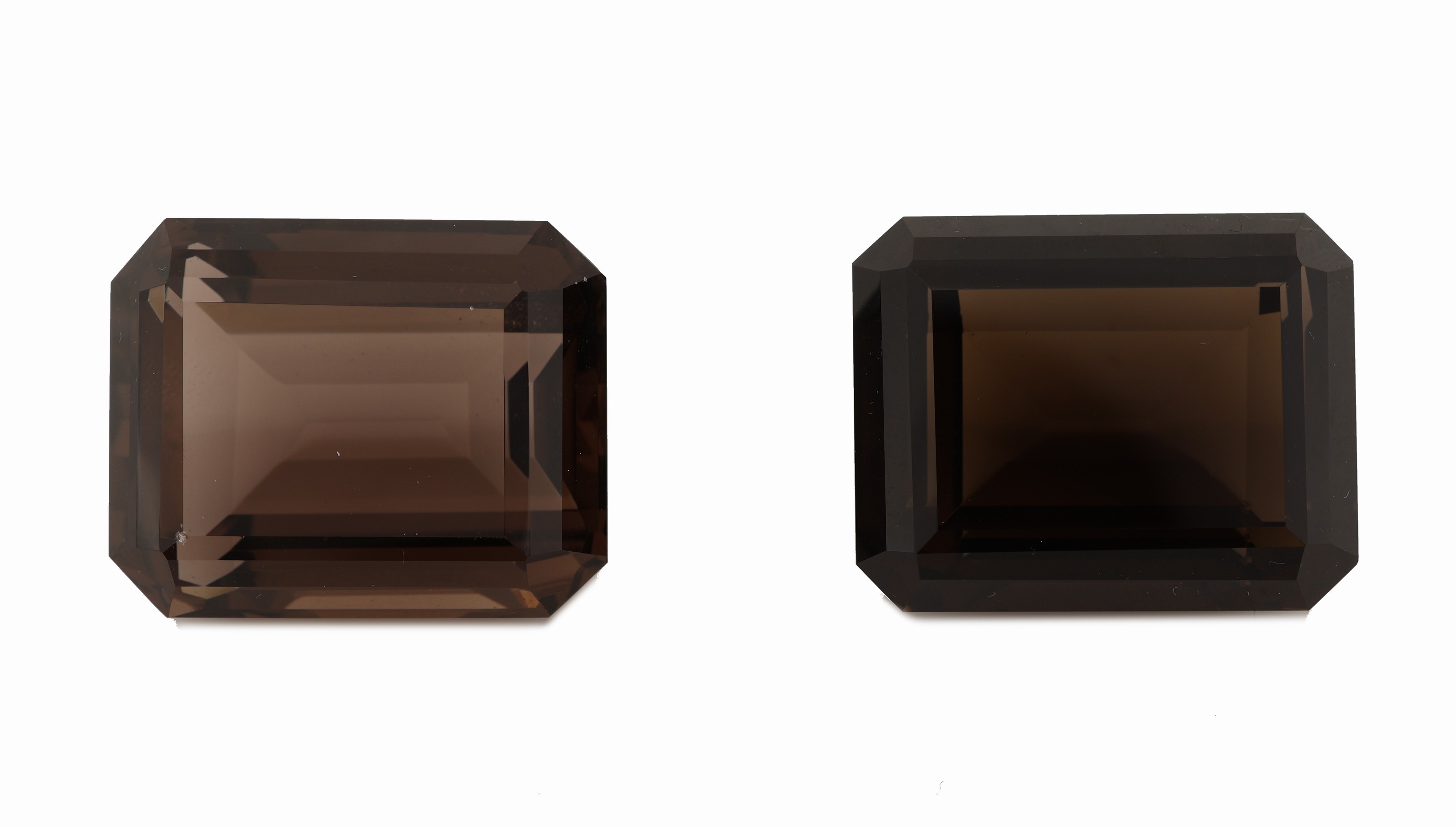 Image 27042611 - Lot 2 lose Rauchquarze, zus. ca. 246.70 ct, Treppenschliff, kl. min. Ausbrüche ...