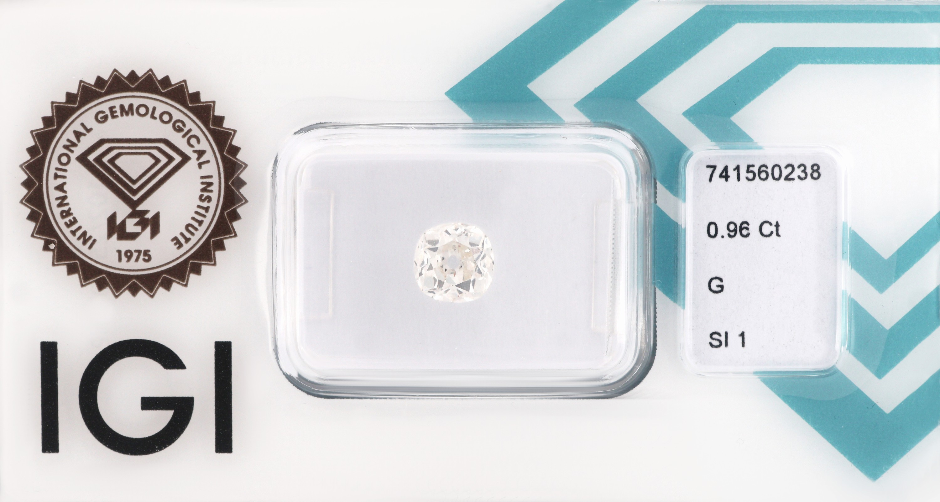 Loser Altschliffdiamant, 0.96 ct feines Weiß(G)/si1, eingeschweißt, IGI-Expertise