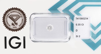 Image Loser Brillant, 0.35 ct hochfeines Weiß (D)/si2, eingeschweißt, IGI-Expertise ...