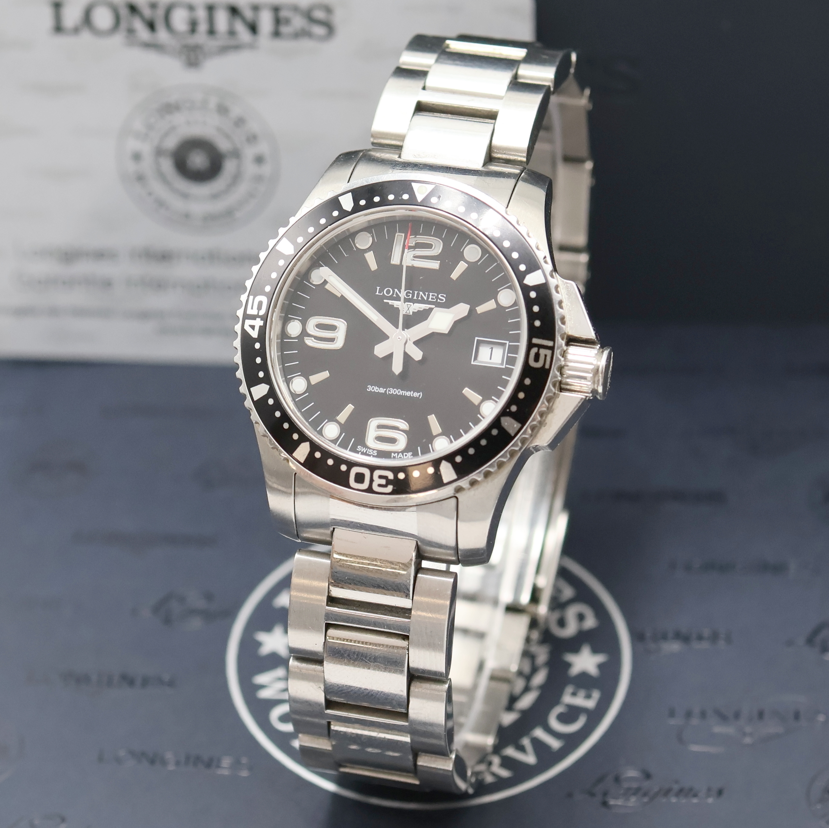 Image 27042743 - LONGINES Hydro Conquest Armbanduhr in Edelstahl Referenz L3.340.4, Schweiz lt. beil. ...