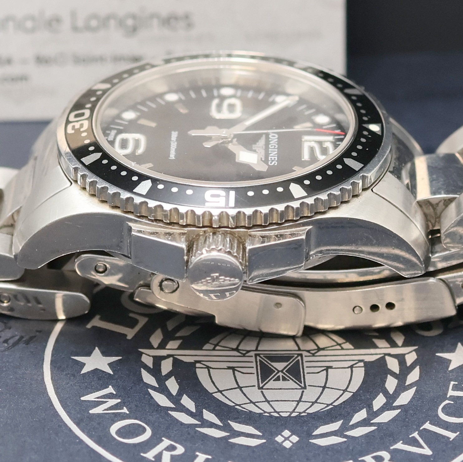 Detail d: LONGINES Hydro Conquest Armbanduhr in Edelstahl Referenz L3.340.4, Schweiz lt. beil. Pap. verk. 03/2018, quarz, orig. Gliederband m. Faltschl., ...