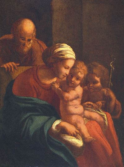 Image Unbekannter Künstler der florentiner Schule, 18.Jh., Heilige Familie mit dem ...