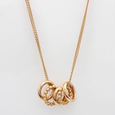 27042746a - 5 runde Anhänger an 2-reihiger Kette, RG 585/000, 2 kreisförm. Anhänger in ...