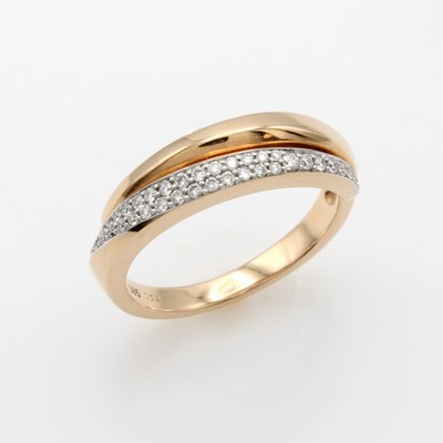 Image Ring mit Brillanten, RG 585/000, Brill. zus. ca. 0.24 ct Weiß/si, in 2 reihiger Optik, ...