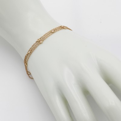 27042781a - 3-reihiges Armband mit Brillanten, RG 750/ 000, 15 Brill. zus. ca. 0.30 ct Weiß/si, L. ...