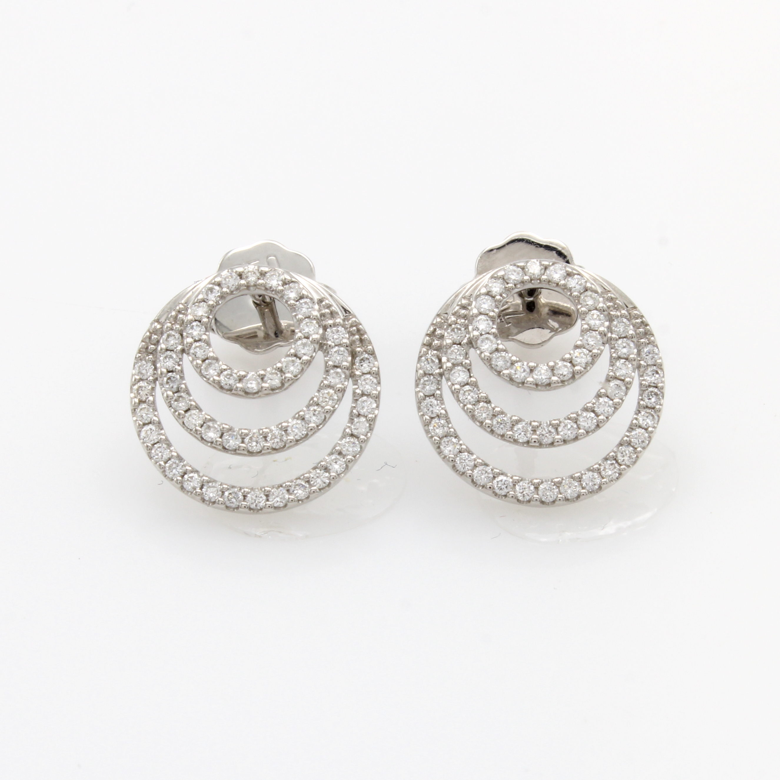 Image 27042830 - Paar Ohrstecker mit Brillanten, WG 750/000, Brill. zus. ca. 0.40 ct Weiß/si, 3-reihige, ...