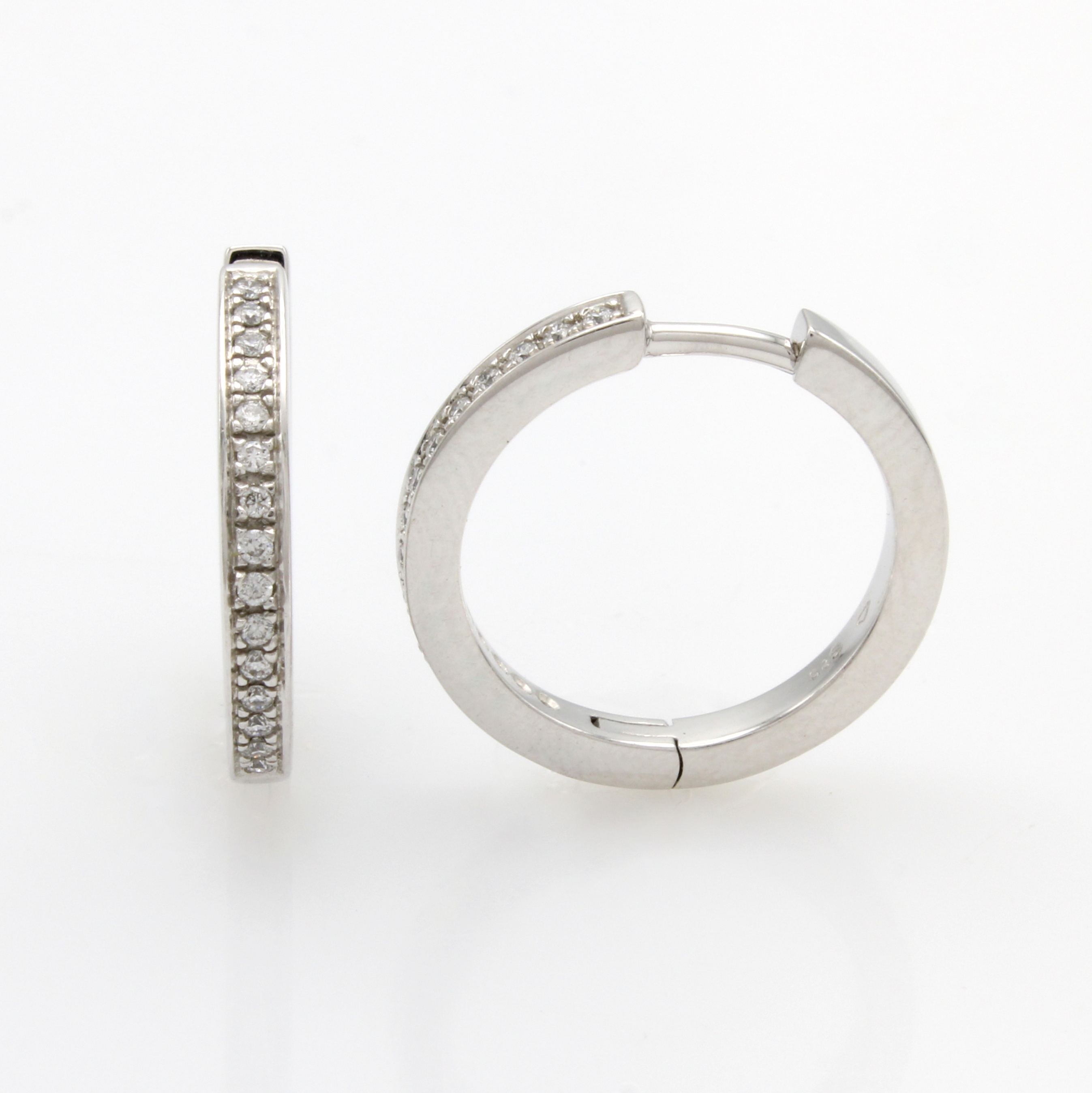 Image 27042832 - Paar Creolen mit Brillanten, WG 585/000, Brill. zus. ca. 0.10 ct Weiß/si