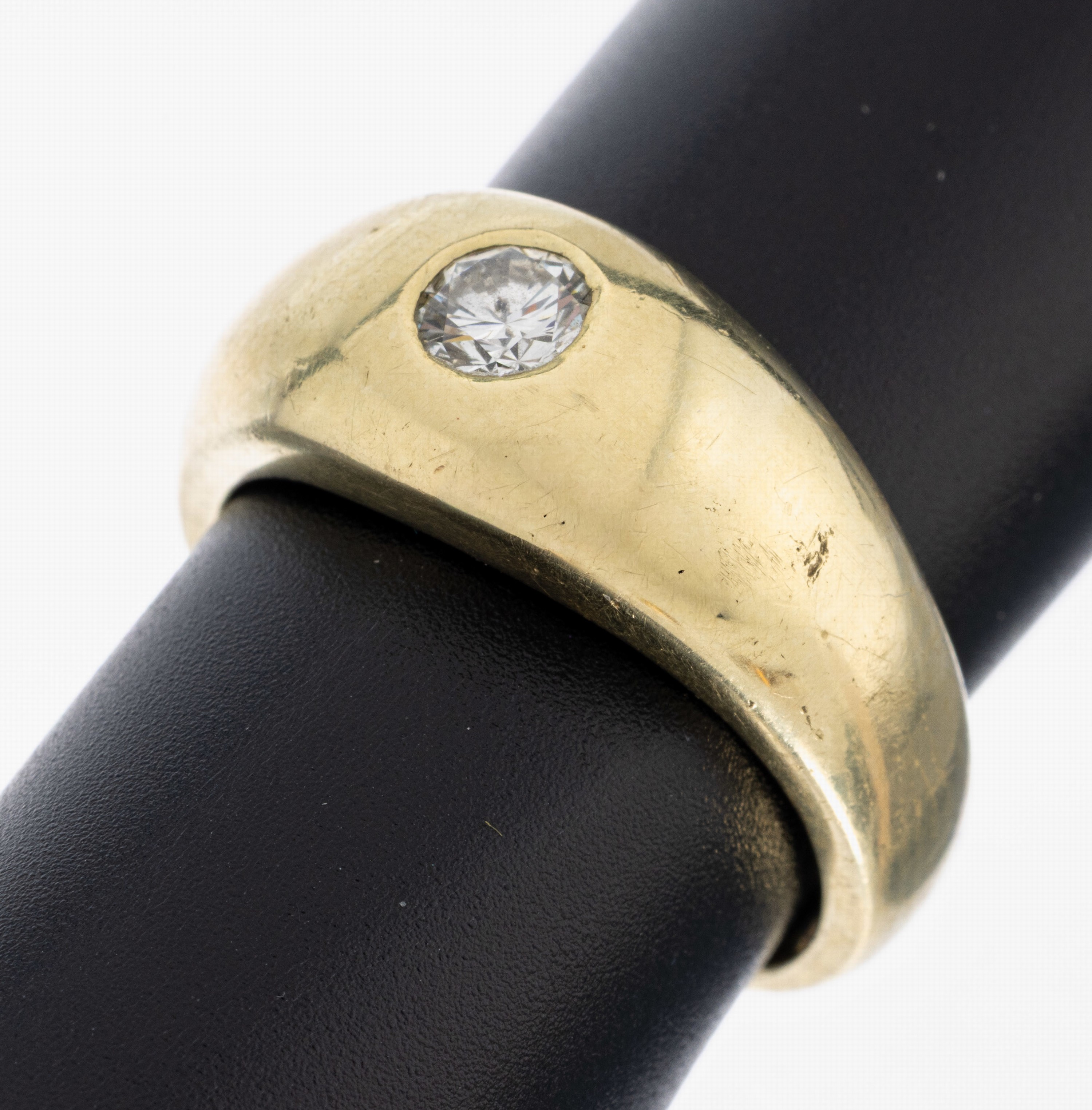 Image 27042841 - 14 kt Gold Brillant-Bandring, GG 585/000, schwere qualitätvolle Verarbeitung, Brillant ...