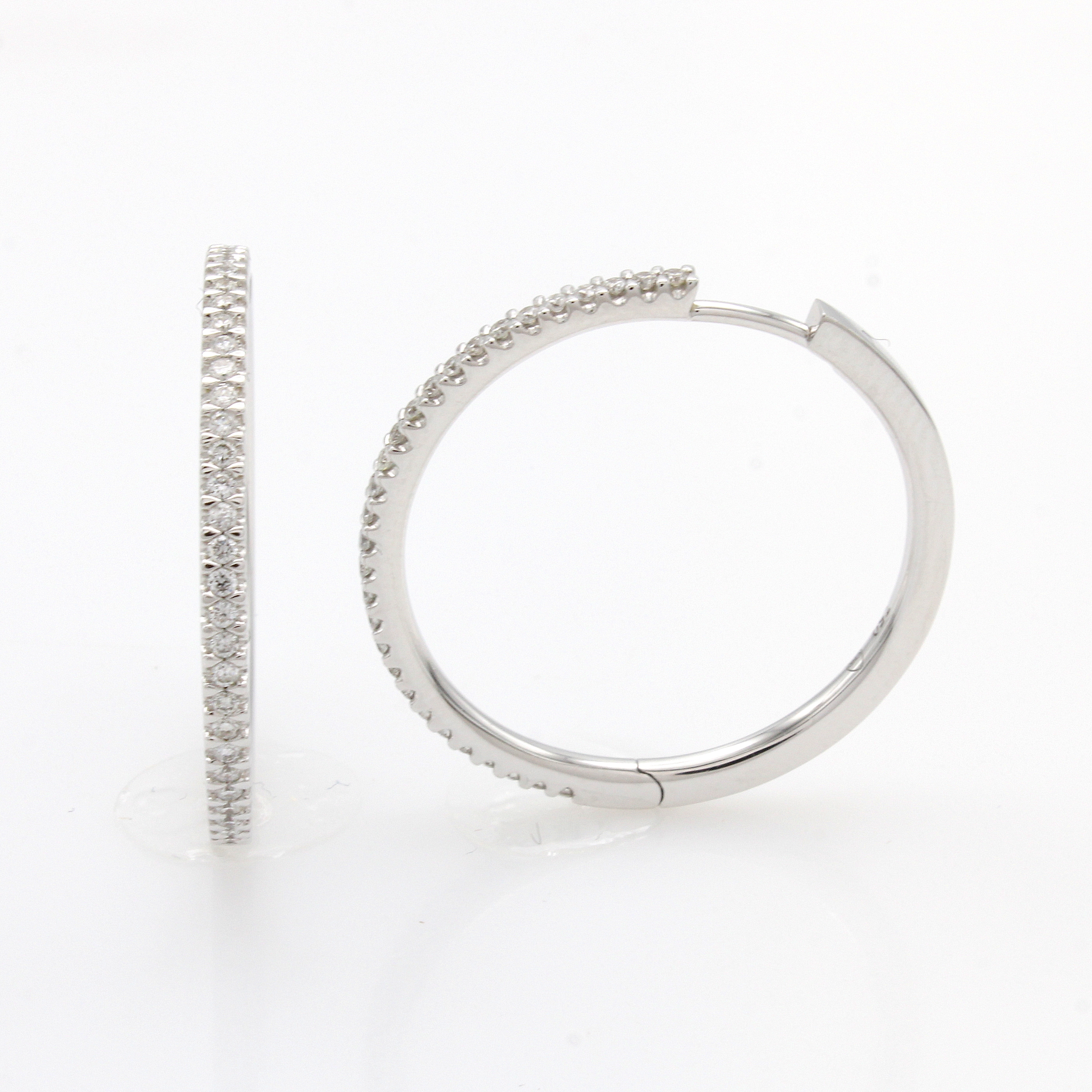 Image 27042859 - Paar Creolen mit Brillanten, WG 750/000, Brill. zus. ca. 0.36 ct Weiß/si Schätzpreis: ...