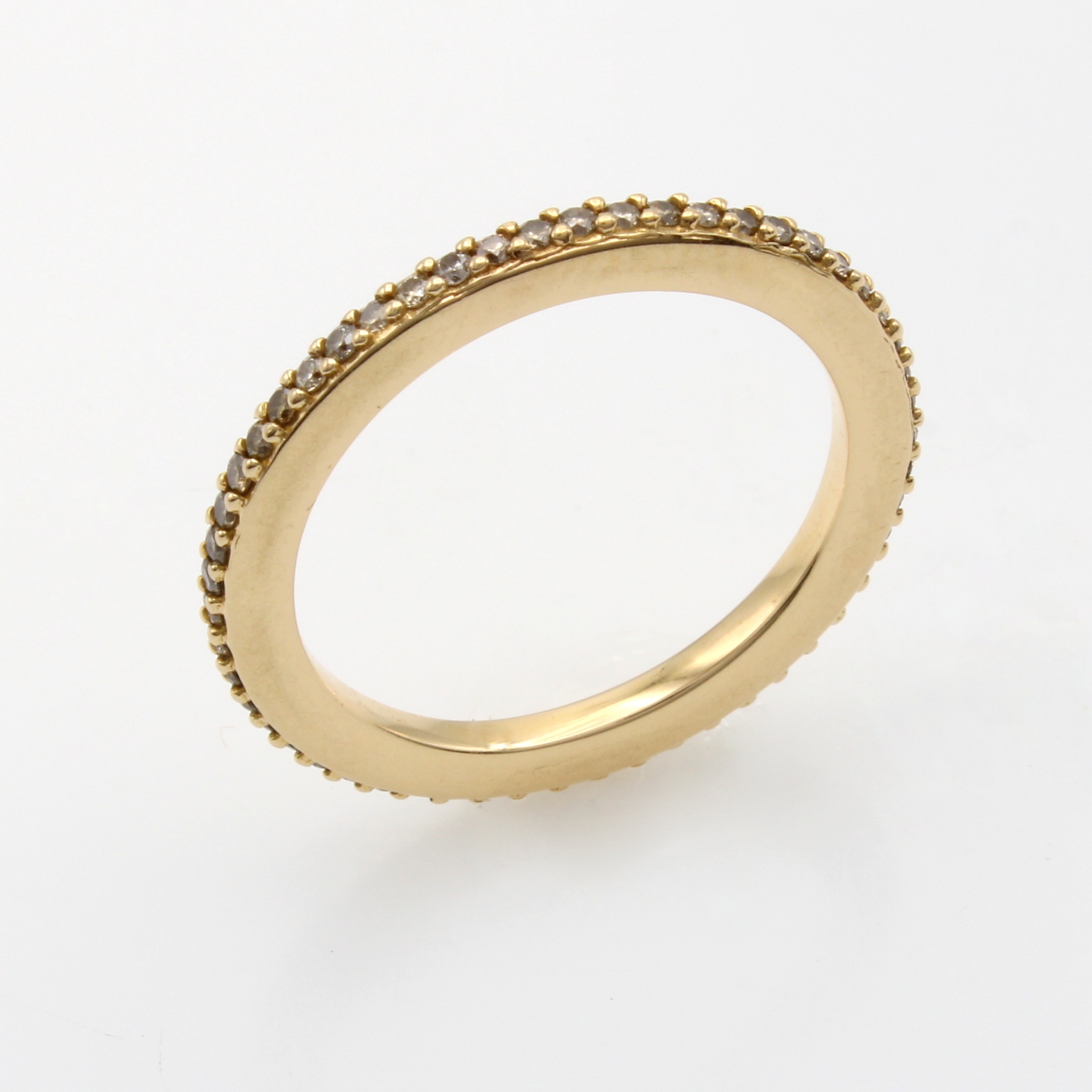 Image 27042877 - Memoryring mit Brillanten, RG 750/000, 53 Brill. zus. ca. 0.42 ct braun nat./si, RW ca. ...