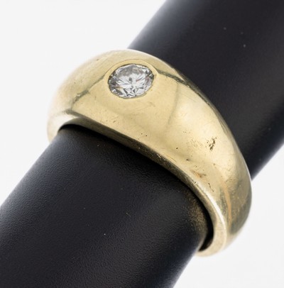 Image 14 kt Gold Brillant-Bandring, GG 585/000, schwere qualitätvolle Verarbeitung, Brillant ...