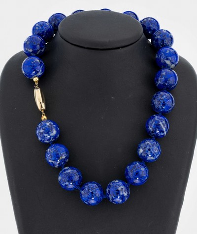 Image Sodalith-Collier, gr. Sodalith-Kugeln, D. ca. 20 mm, L. ca. 47.5 cm, Steckschließe ...