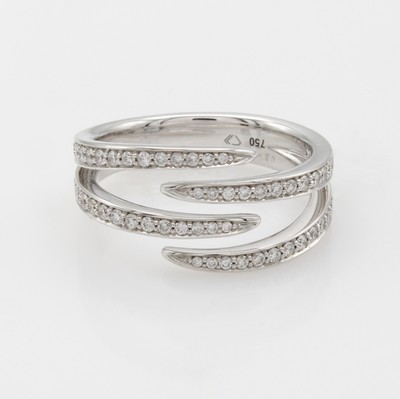 Image Ring mit Brillanten, WG 750/000, in 4-rhg. Optik, Brill. zus. ca. 0.60 ct Weiß/si, RW ...