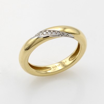 Image Ring mit Brillanten, GG 585/000, Brill. zus. ca. 0.07 ct Weiß/si, RW ca. 56 ...