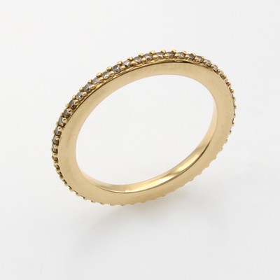 Image Memoryring mit Brillanten, RG 750/000, 53 Brill. zus. ca. 0.42 ct braun nat./si, RW ca. ...