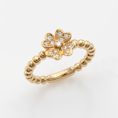 Image Blütenring mit Brillanten, RG 750/000, Brill. zus. ca. 0.14 ct Weiß/si, Ringschiene im ...