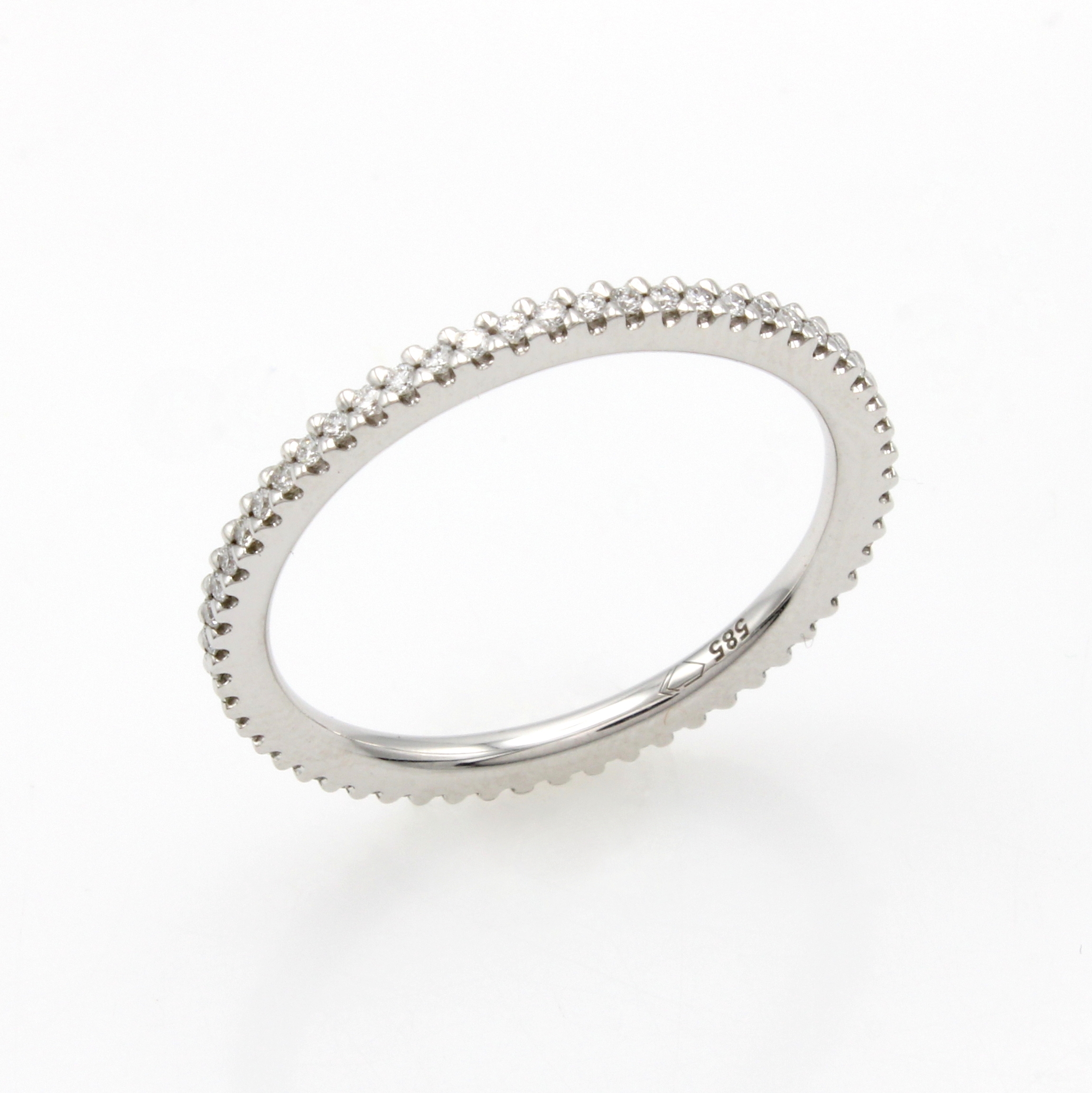 Image 27043284 - Memoryring mit Brillanten, WG 585/000, 41 Brill. zus. ca. 0.28 ct Weiß/si, RW ca. 56 ...