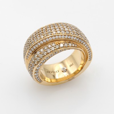 Image Massiver Ring mit Brillanten, RoseG 750/000, Brill. zus. ca. 0.42 ct feines Weiß/vs u. ...