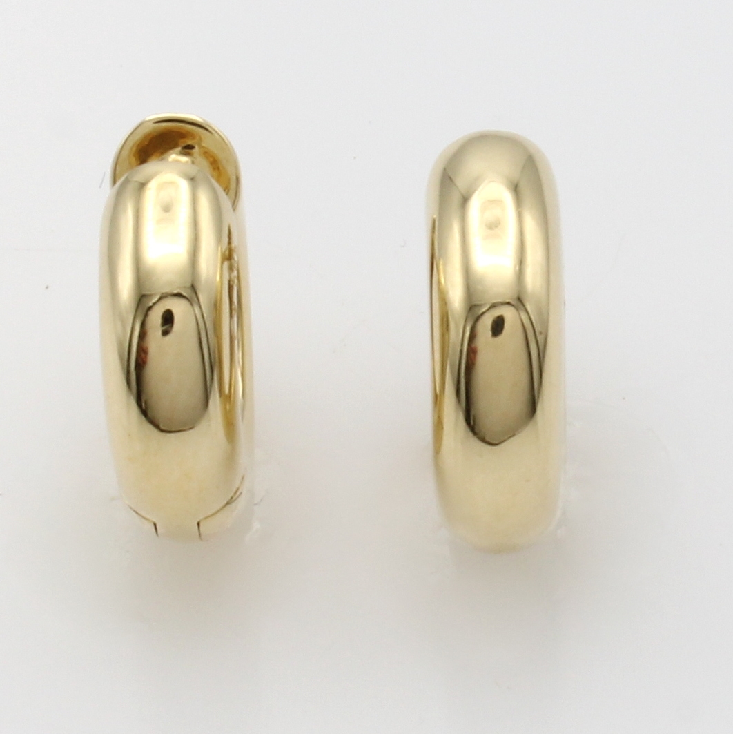 Image 27043430 - Paar Creolen, GG 585/000, Br. ca. 4.5 mm, D. ca. 15 mm