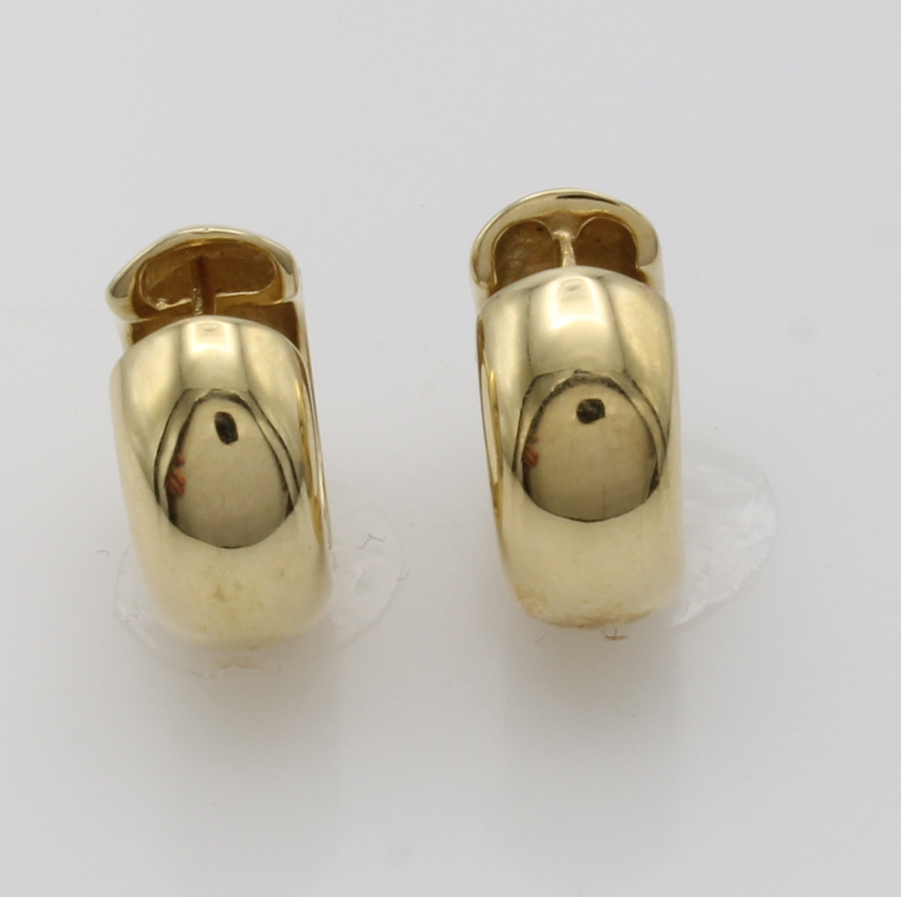 Image 27043433 - Paar Creolen, GG 585/000, Br. ca. 6.7 mm, D. ca. 14.6 mm