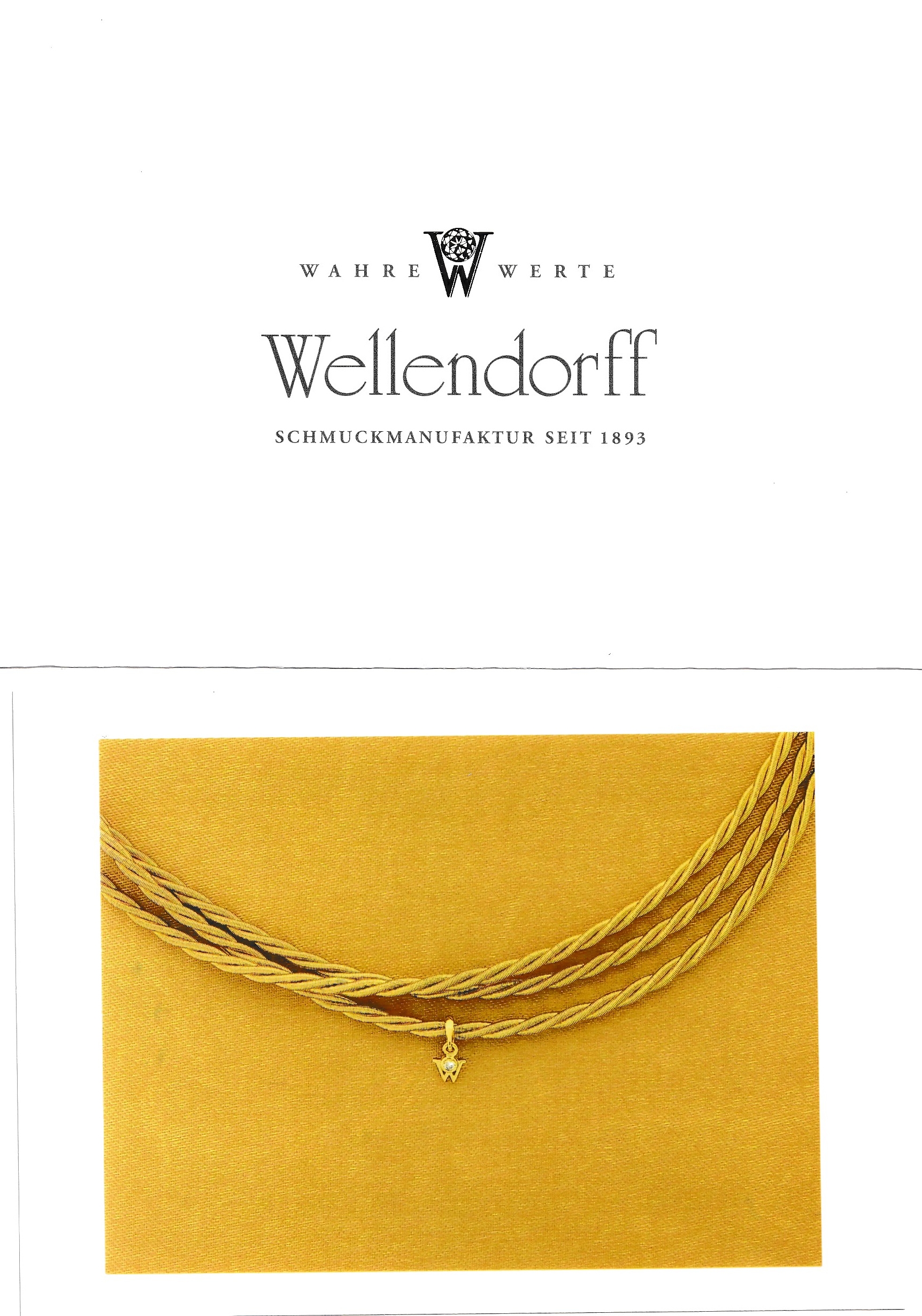 Detail b: 18 kt Gold WELLENDORFF Collier, GG 750/000,Modell "Silky Trio", 3-rhg., fein sat. und z.T. pol., W-Abhängung mit Brillant ca. 0.02 ct, L. ...