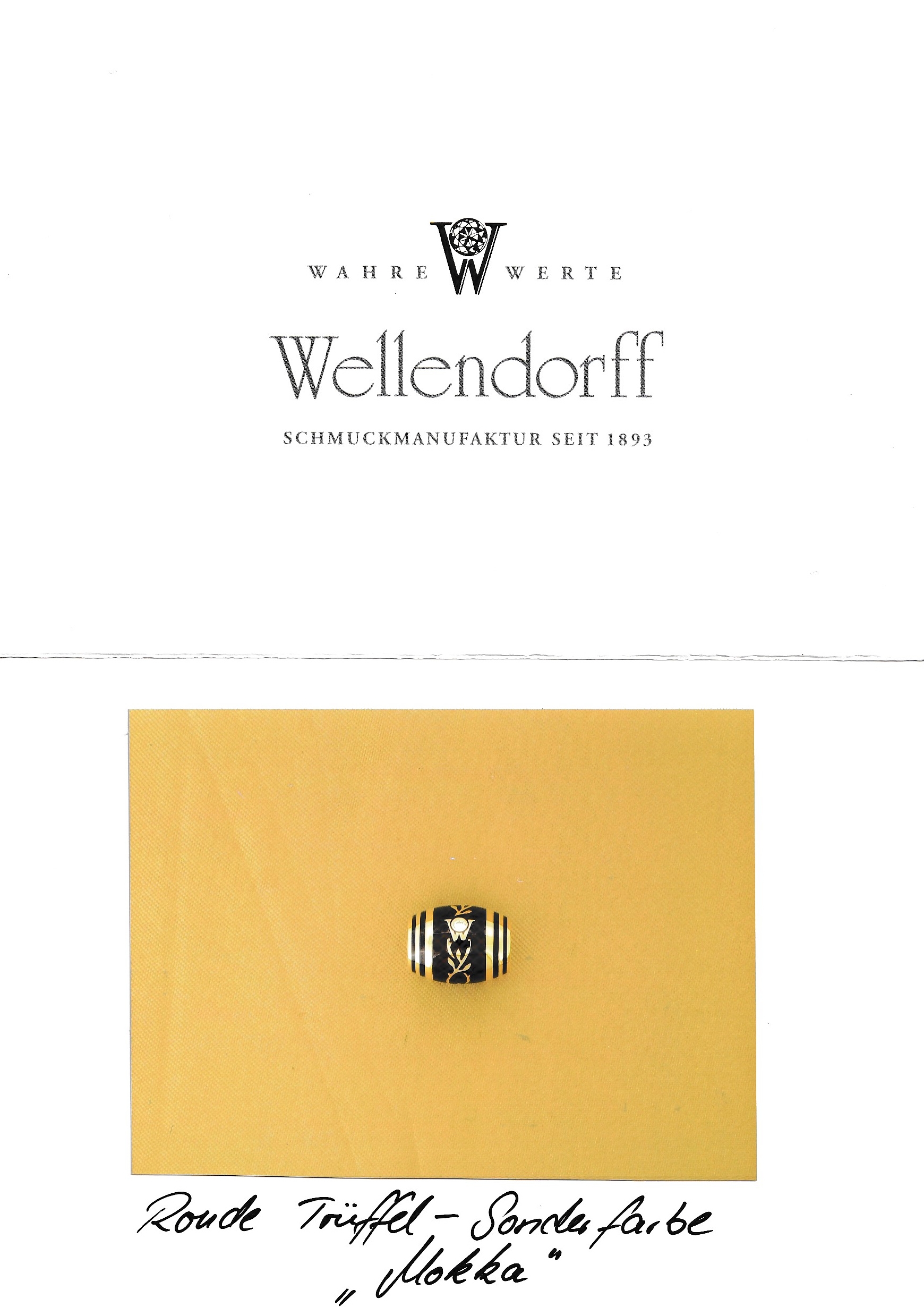 Detail c: 18 kt Gold WELLENDORFF Brillant-Email-Ronde, GG 750/000, Modell Trüffel, Sonderfarbe Mokka, transluzides Kaltemail auf guillochiertem Grund, mittig ...