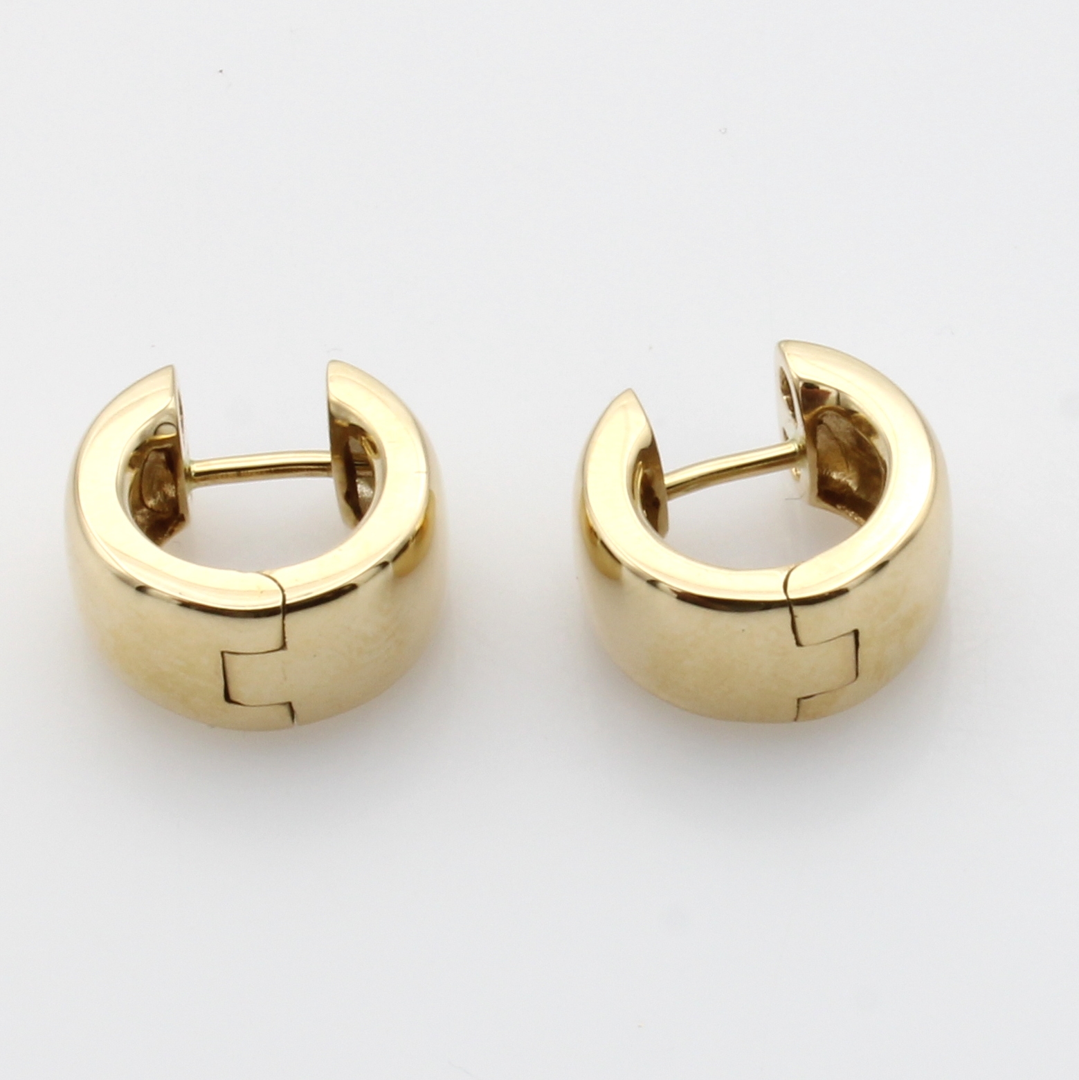 Image 27043474 - Paar Creolen, GG 585/000, Br. ca. 7 mm, D. ca. 13.3 mm