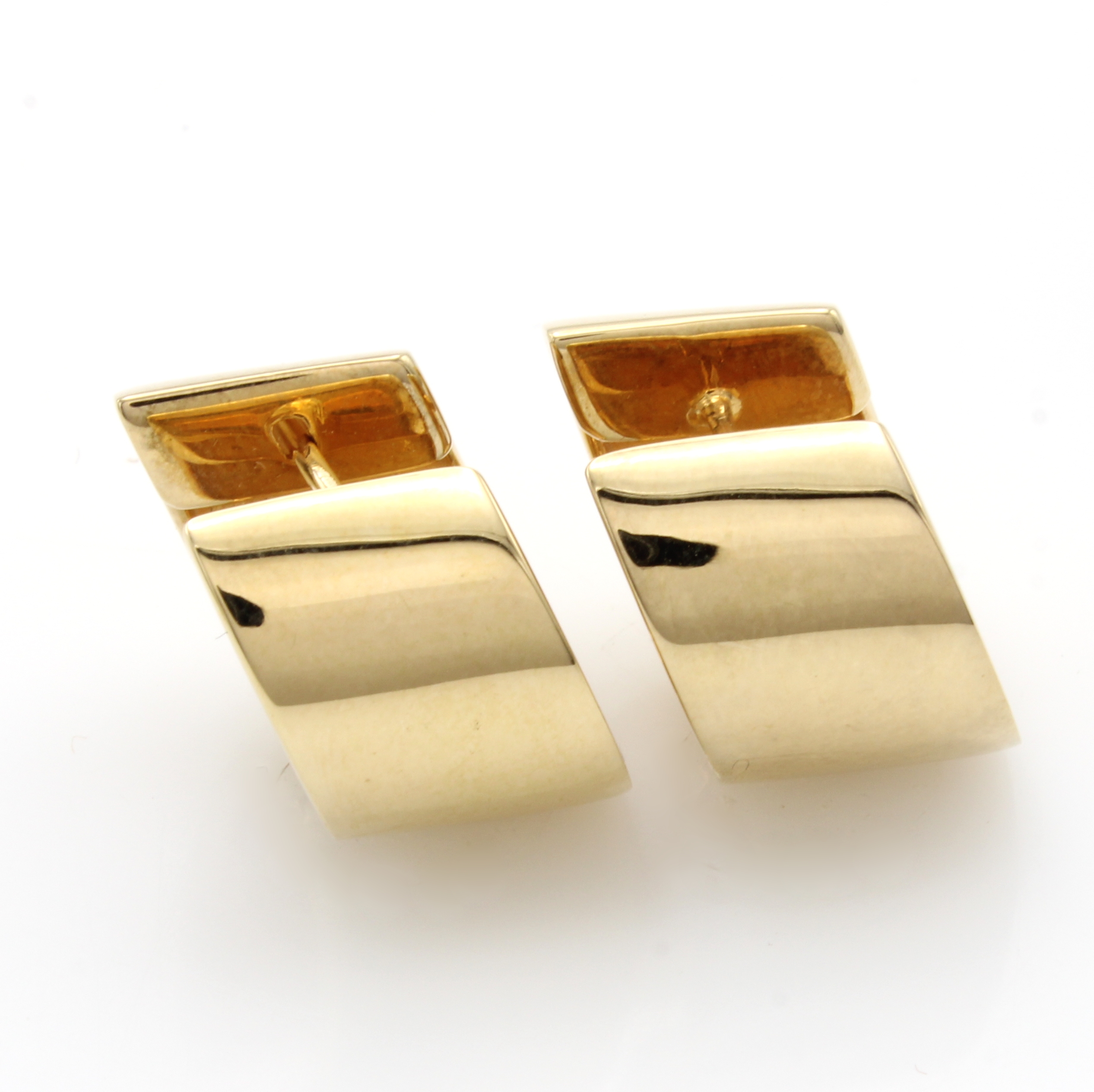 Image 27043479 - Paar Creolen, GG 585/000, Br. ca. 10 mm, D. ca. 16.5 mm