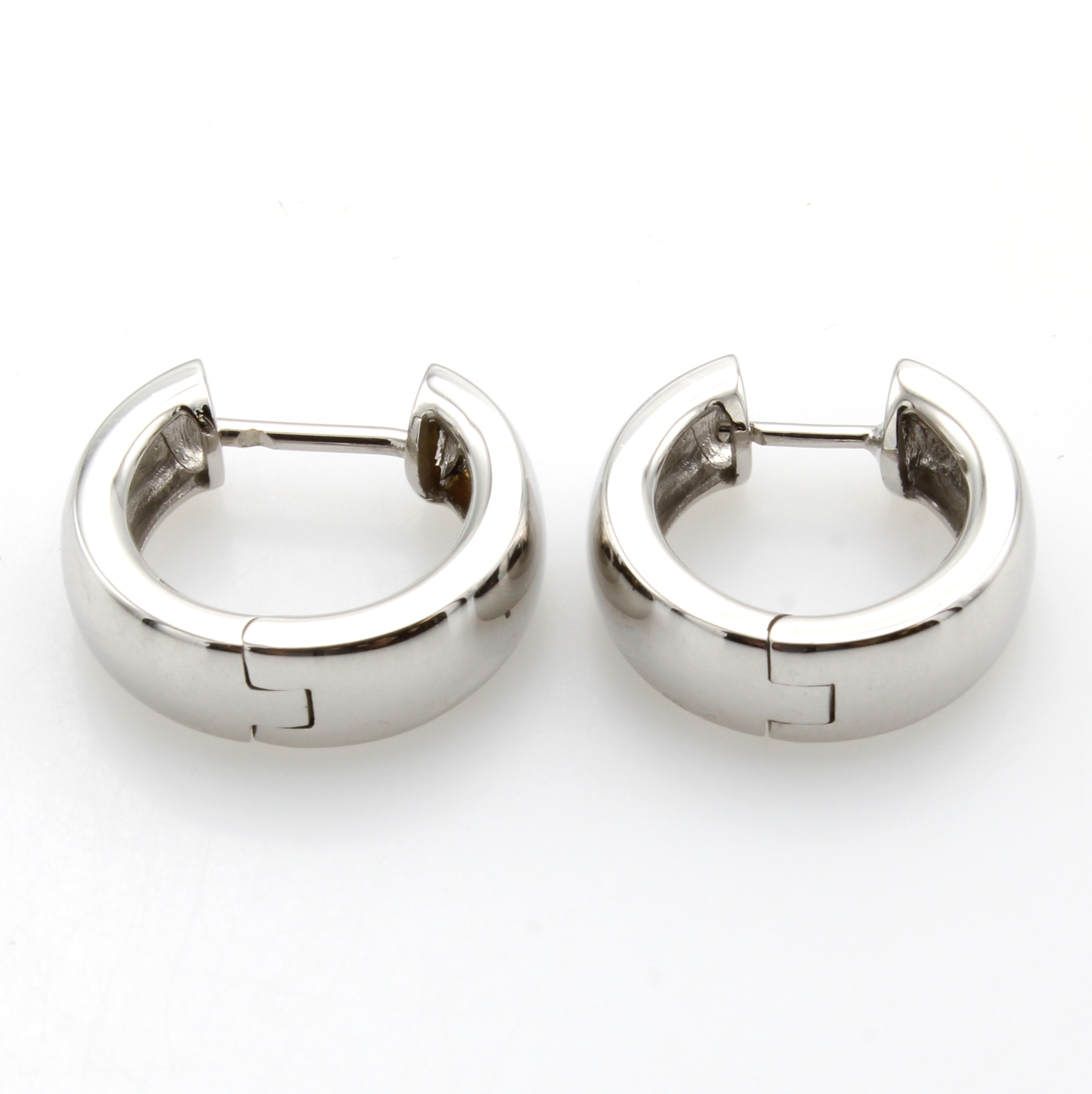 Image 27043480 - Paar Creolen, WG 585/000, Br. ca. 5.7 mm, D. ca. 16.6 mm